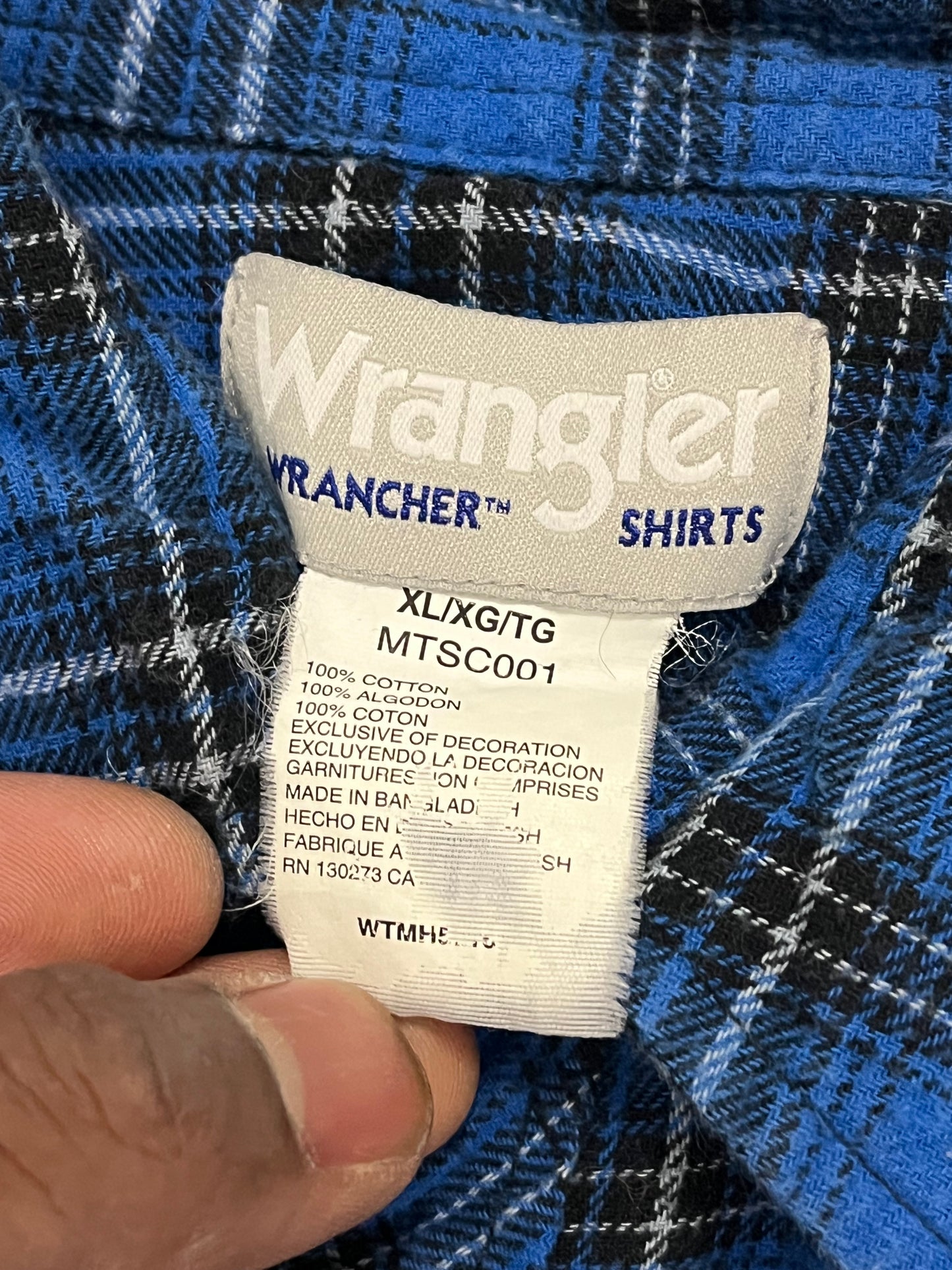 Wrangler Flannel. Xl